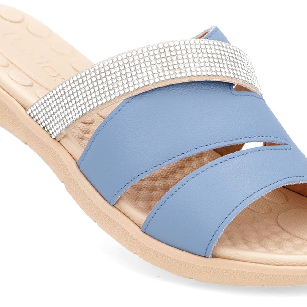Slide Usaflex Couro Napa Conforto Palmilha Massageadora Estilo
