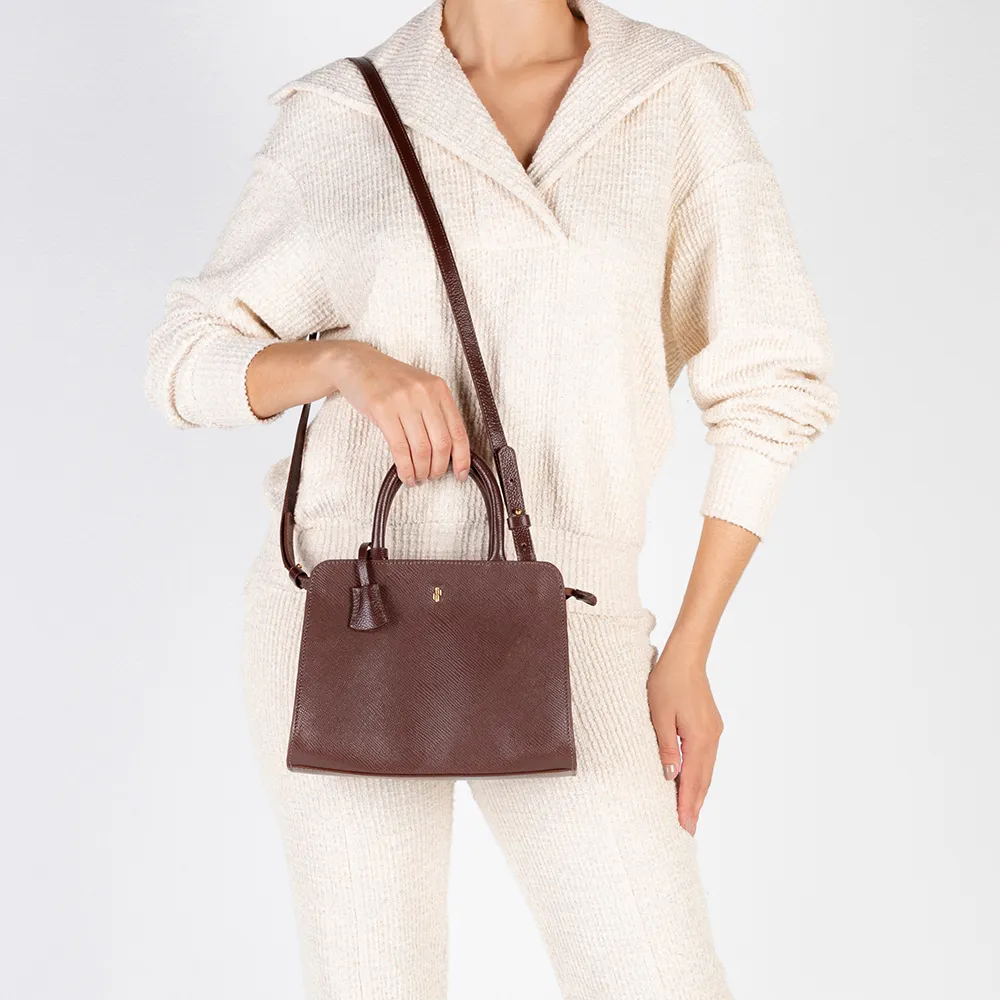 Bolsa Tote Couro Marrom Luxuosa Confortável Espaçosa Resistente Estilo