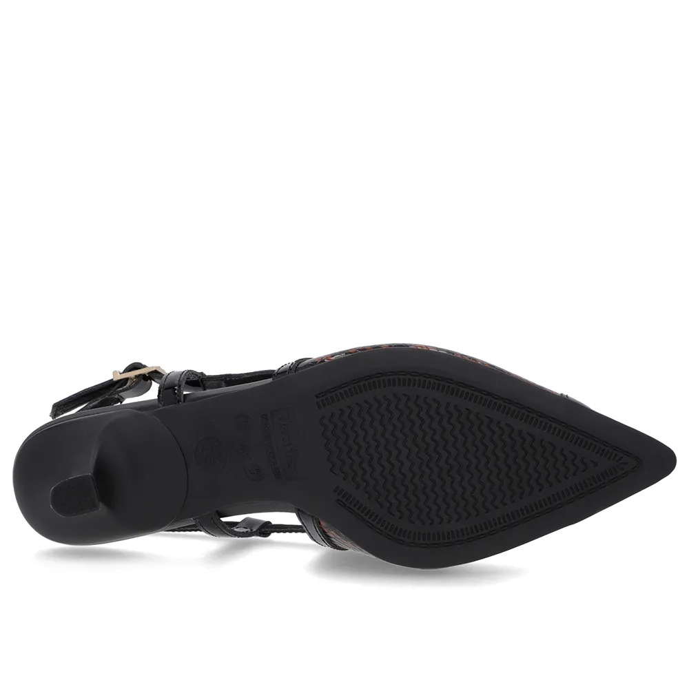 Slingback de Couro Animal Print Salto Kitten Elegante e Confortável