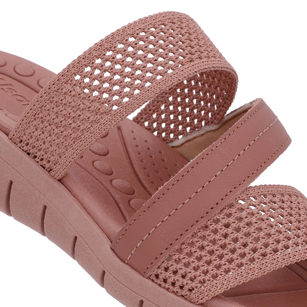 Tamanco Feminino Sem Salto Tricot Rosa Conforto Estiloso Leve