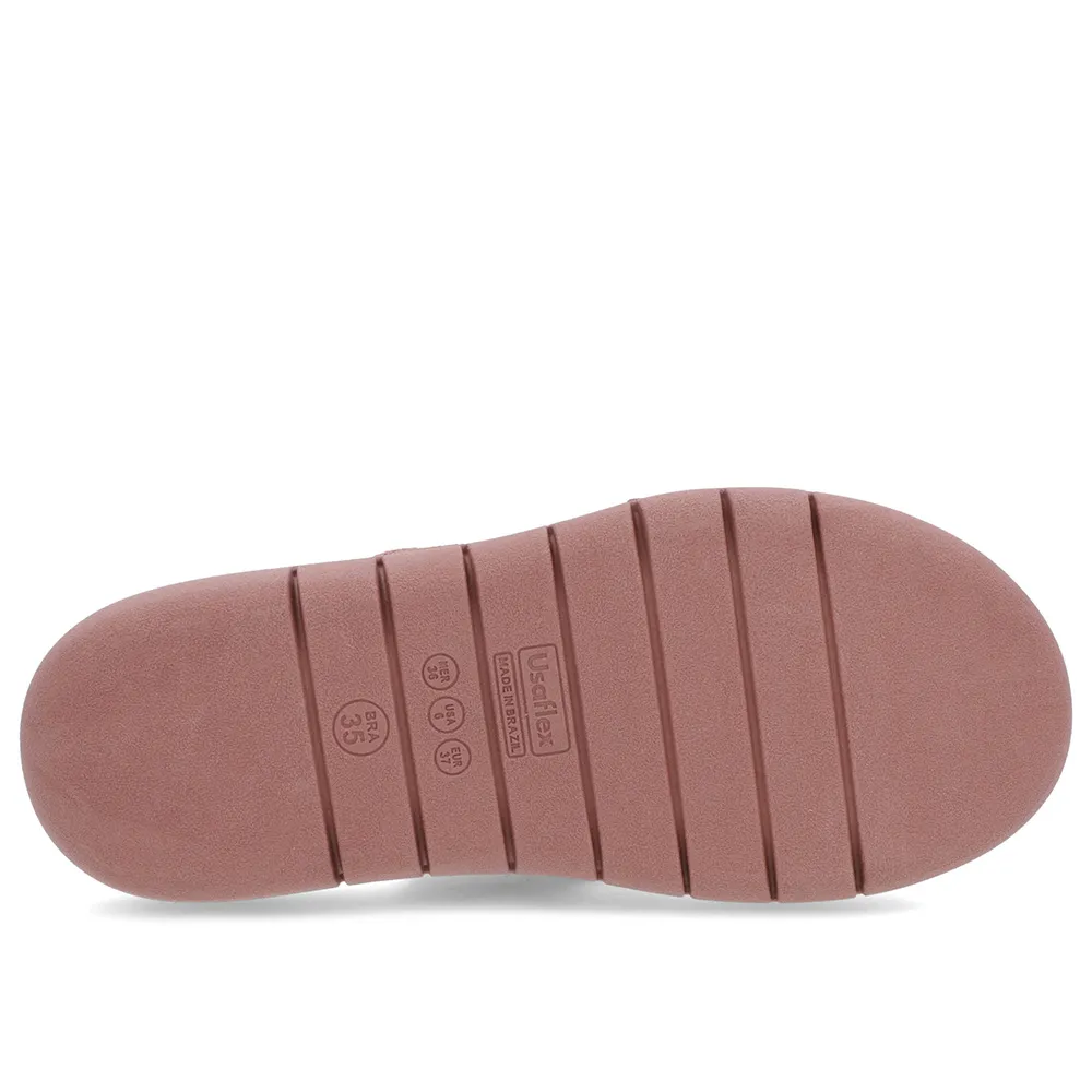 Tamanco Feminino Sem Salto Tricot Rosa Conforto Estiloso Leve