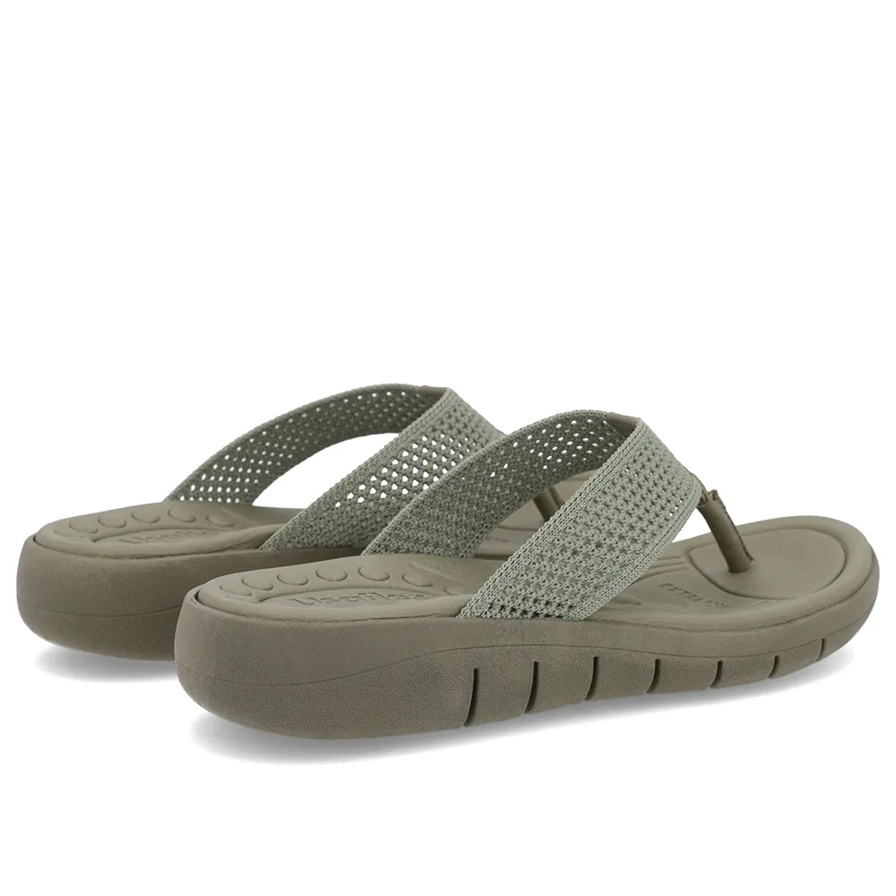 Chinelo Salto Rasteiro Tricot Verde Confortável e Estiloso Feminino