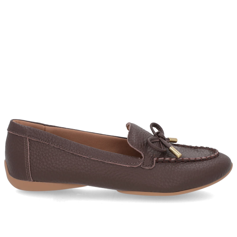Mocassim Masculino Couro Chocolate com Enfeite de Laço Macio