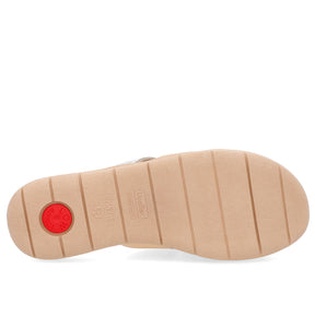 Slide Laranja Feminino Couro Napa Tiras Strass Palmilha Massageadora