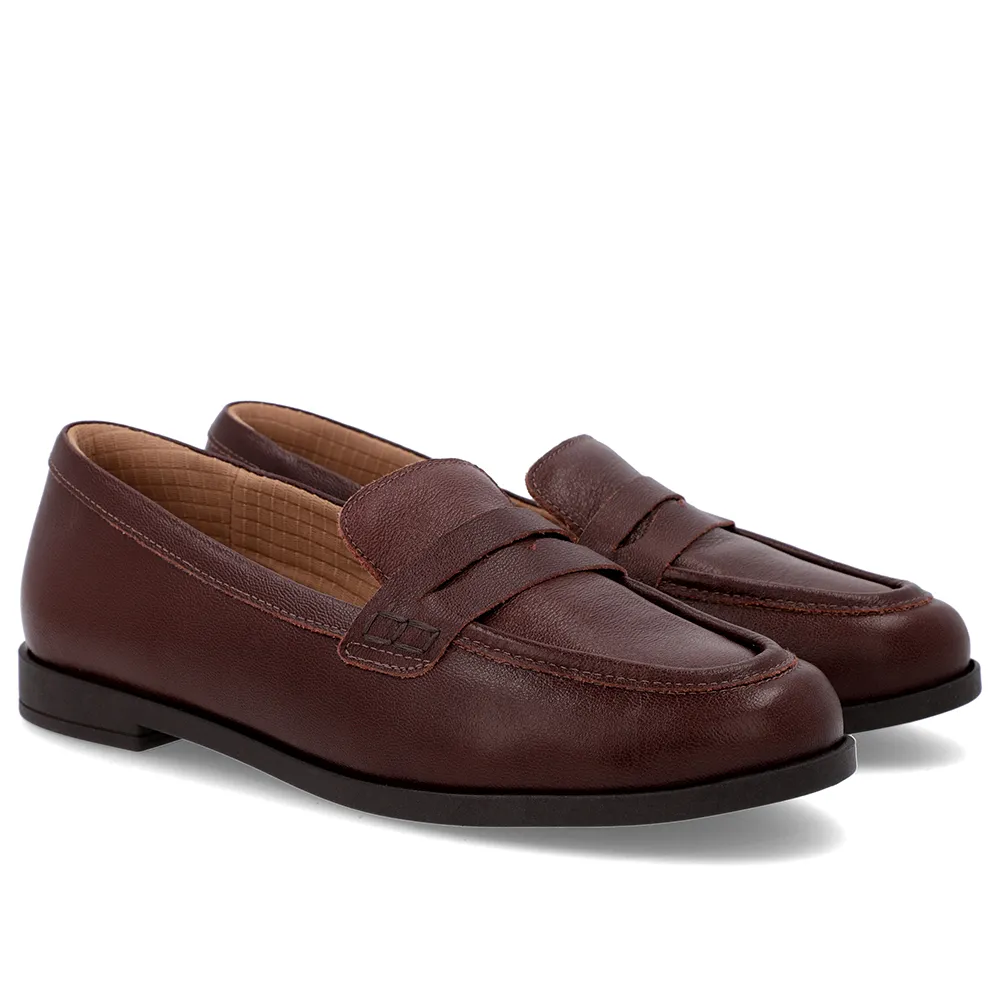 Mocassim de Couro Marrom com Tira Confortável e Estiloso Masculino