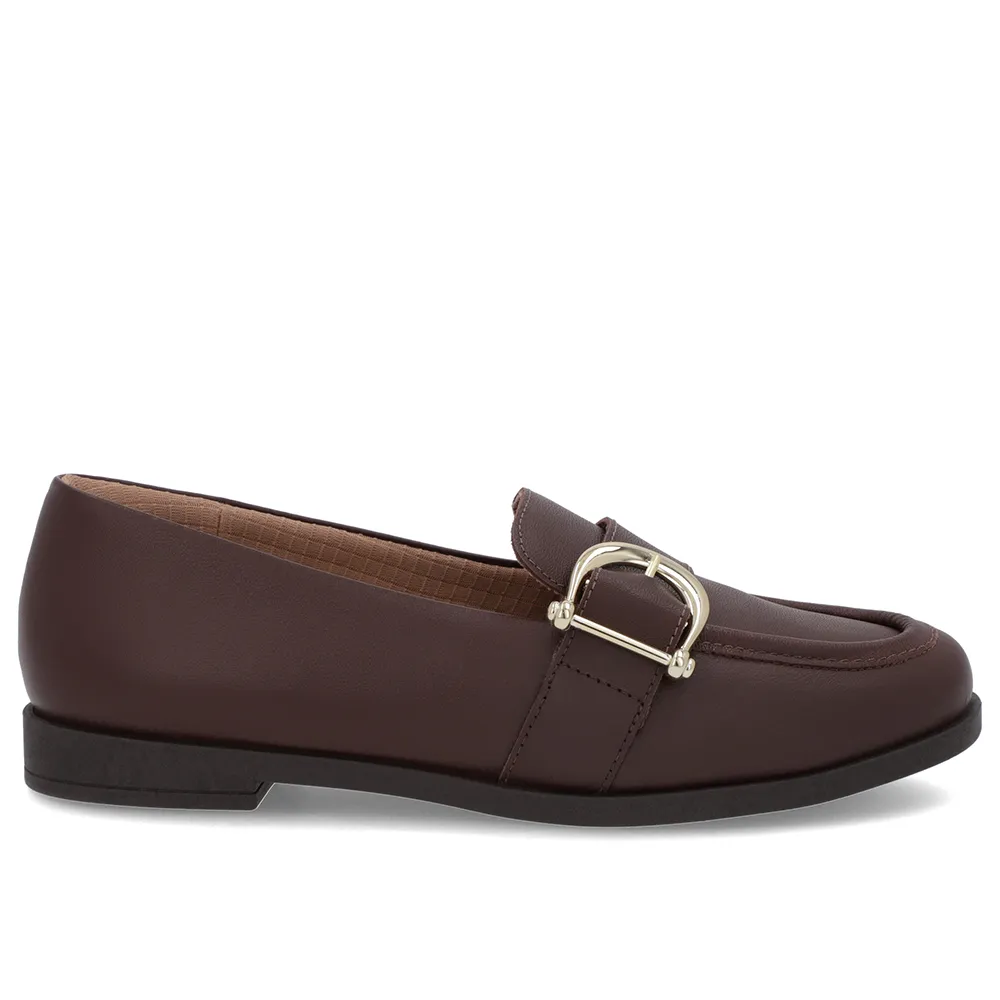 Mocassim Marrom Couro Liso Confortável Design Clássico Masculino