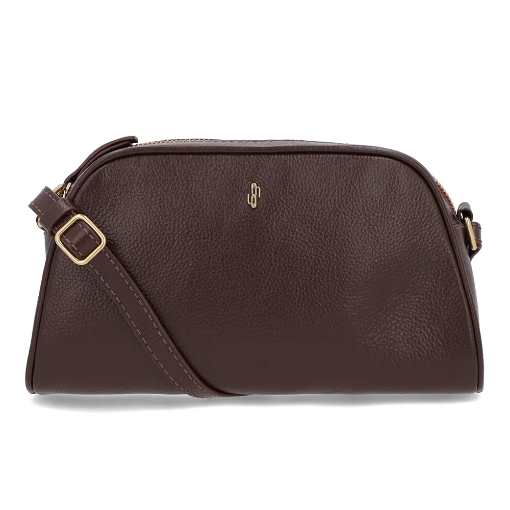 Bolsa Tiracolo em Couro Marrom Pinhão Elegante e Resistente