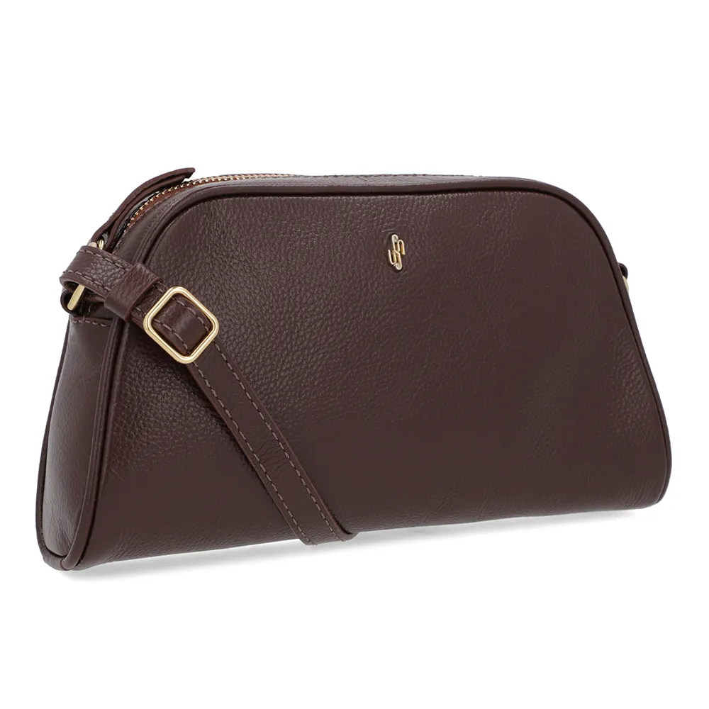 Bolsa Tiracolo em Couro Marrom Pinhão Elegante e Resistente