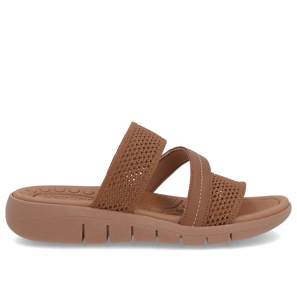 Tamanco Tricot Marrom Sem Salto Confortável Estilo Casual Feminino