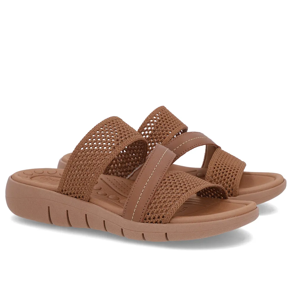 Tamanco Tricot Marrom Sem Salto Confortável Estilo Casual Feminino