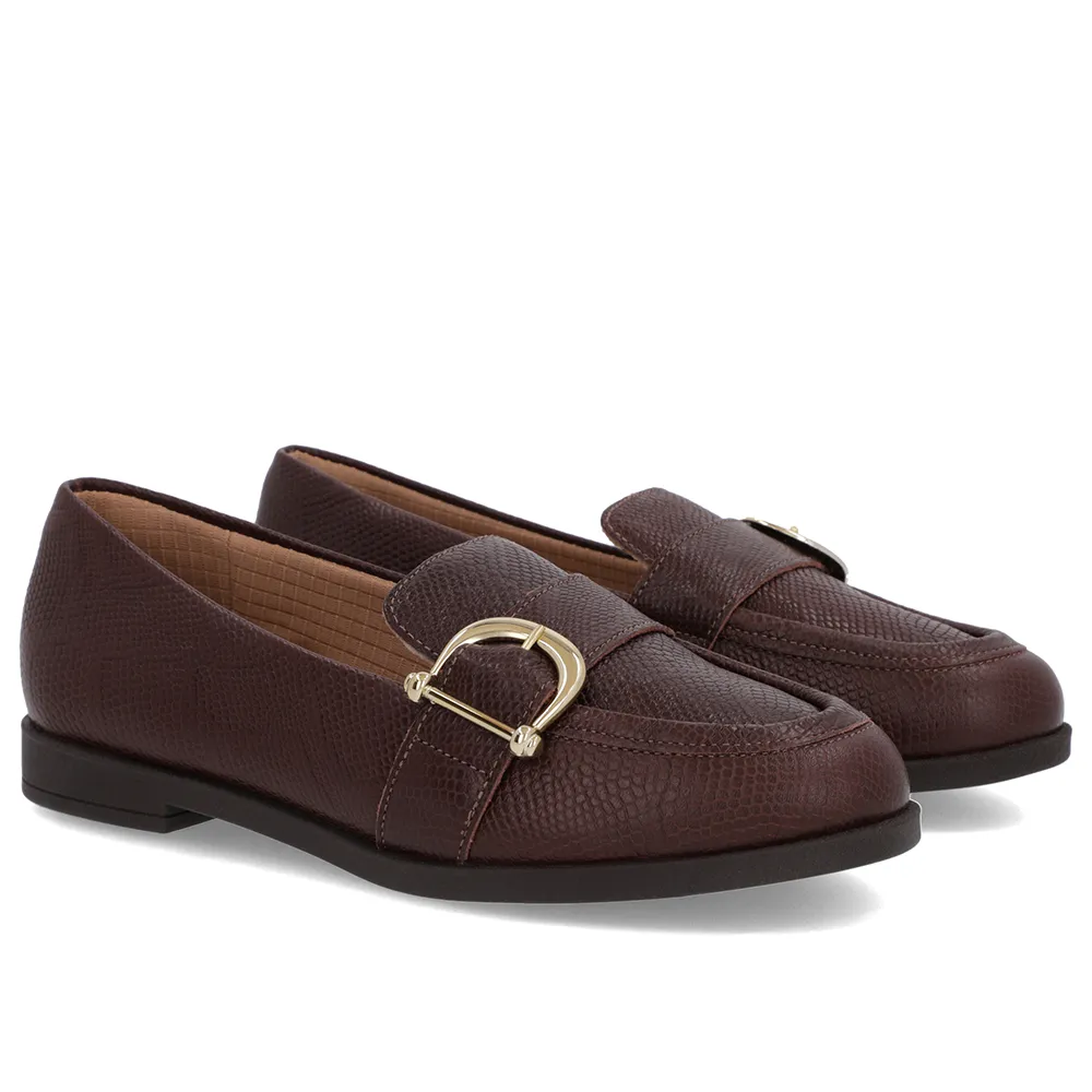 Mocassim Marrom Em Couro Texturizado Comfortável E Elegante Masculino