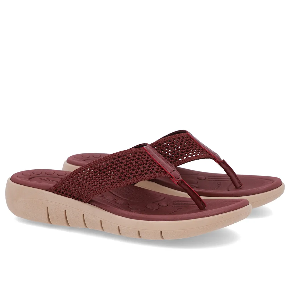 Chinelo Salto Rasteiro Tricot Vermelho Confortável Elegante Casual Feminino