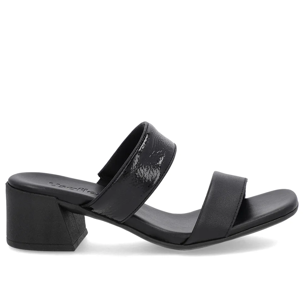 Tamanco Preto Feminino Salto Bloco Confortável com Tiras Elegantes