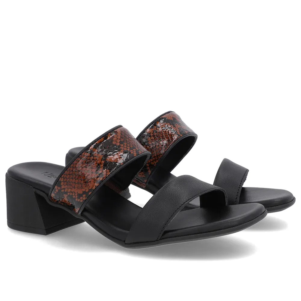 Tamanco Animal Print Salto Bloco Confortável e Elegante Tiras Finas