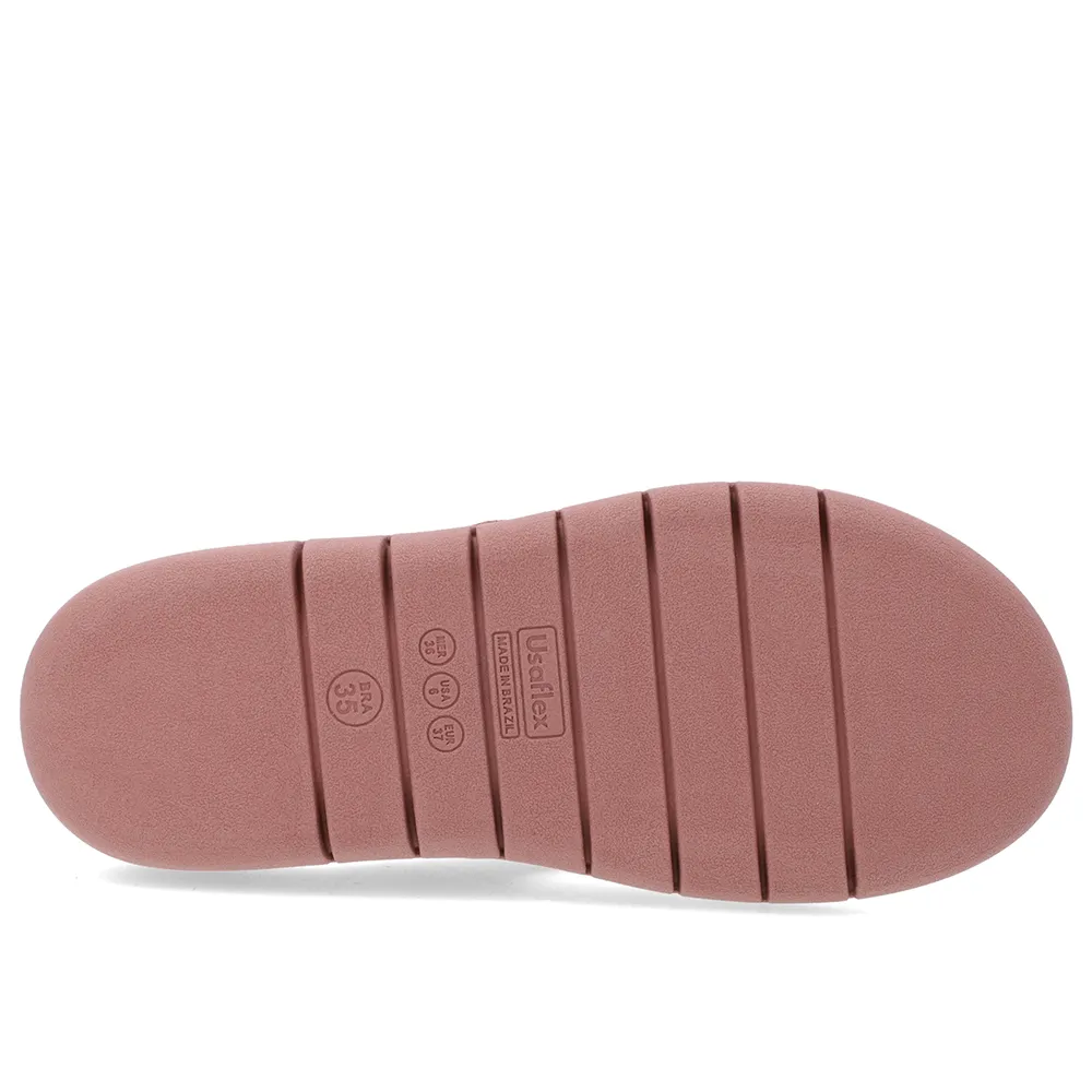 Chinelo Feminino Salto Rasteiro Tricot Rosa Macio e Estiloso