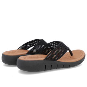 Chinelo Salto Rasteiro Tricot Preto Confortável Estiloso Versátil