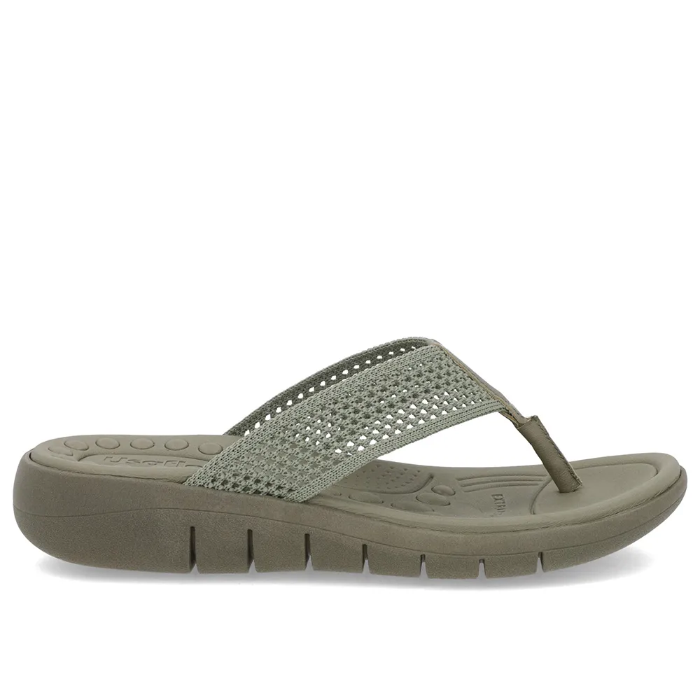 Chinelo Salto Rasteiro Tricot Verde Confortável e Estiloso Feminino