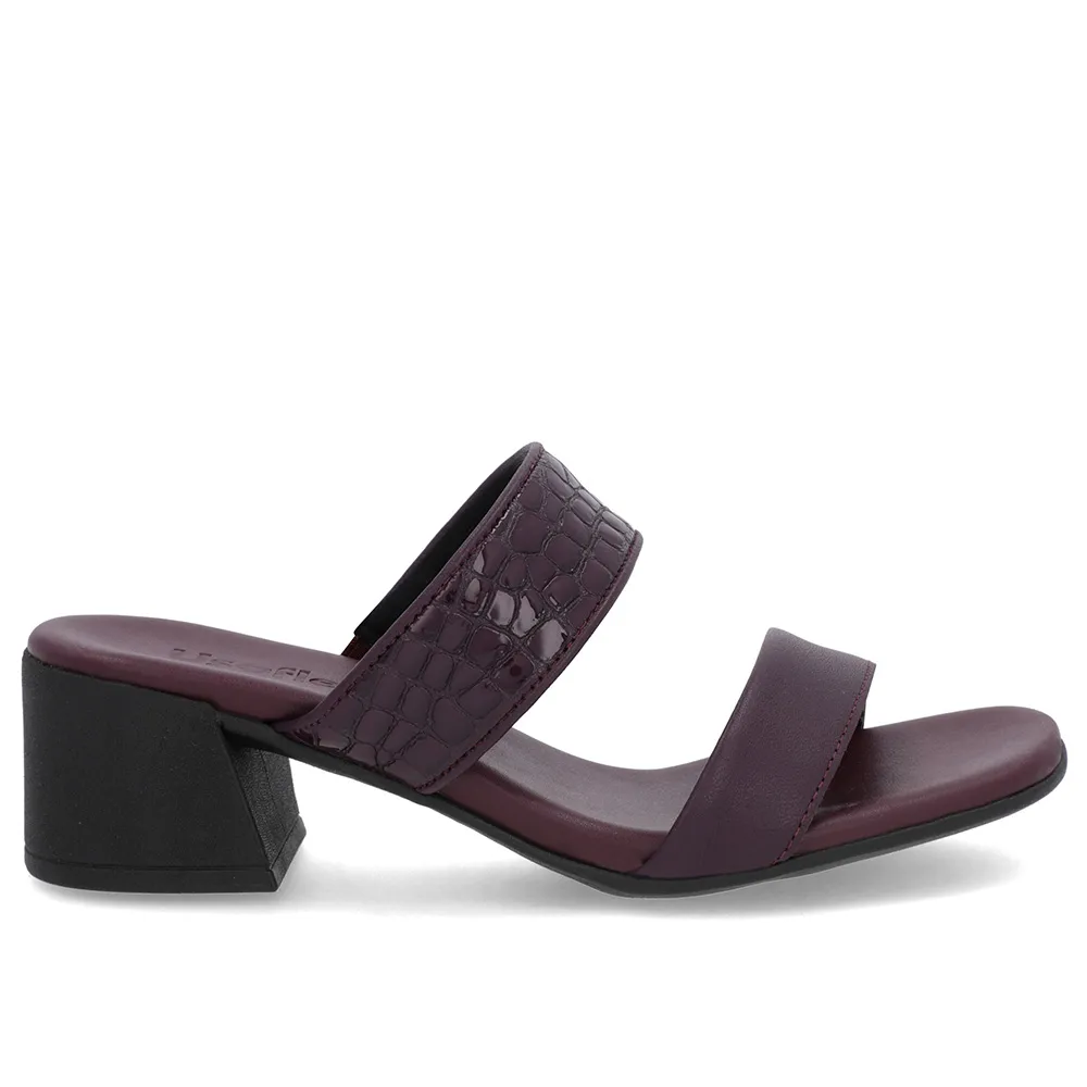 Tamanco Roxo Feminino Salto Bloco Comfortável e Estiloso Tiras