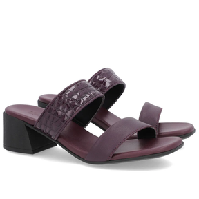 Tamanco Roxo Feminino Salto Bloco Comfortável e Estiloso Tiras
