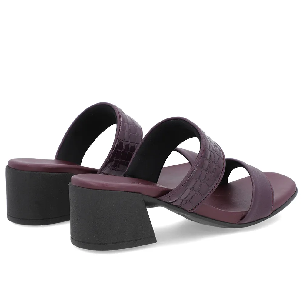 Tamanco Roxo Feminino Salto Bloco Comfortável e Estiloso Tiras
