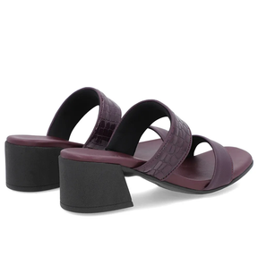 Tamanco Roxo Feminino Salto Bloco Comfortável e Estiloso Tiras
