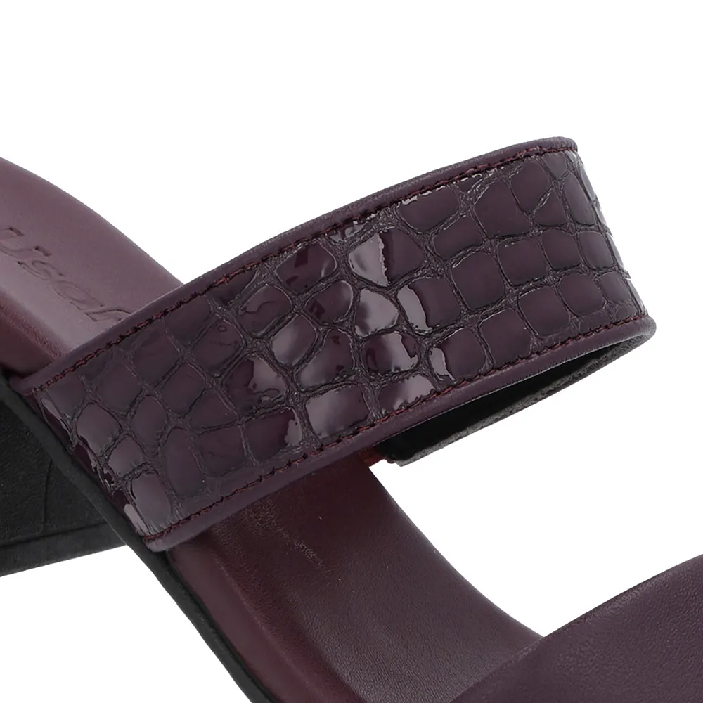 Tamanco Roxo Feminino Salto Bloco Comfortável e Estiloso Tiras