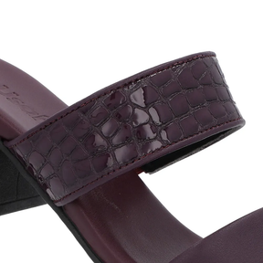 Tamanco Roxo Feminino Salto Bloco Comfortável e Estiloso Tiras