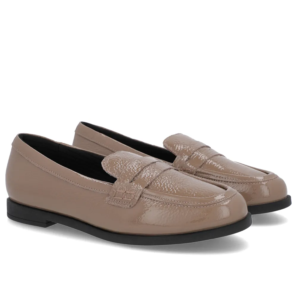 Mocassim Couro Marrom Claro Tira Conforto Durável Estilo Casual